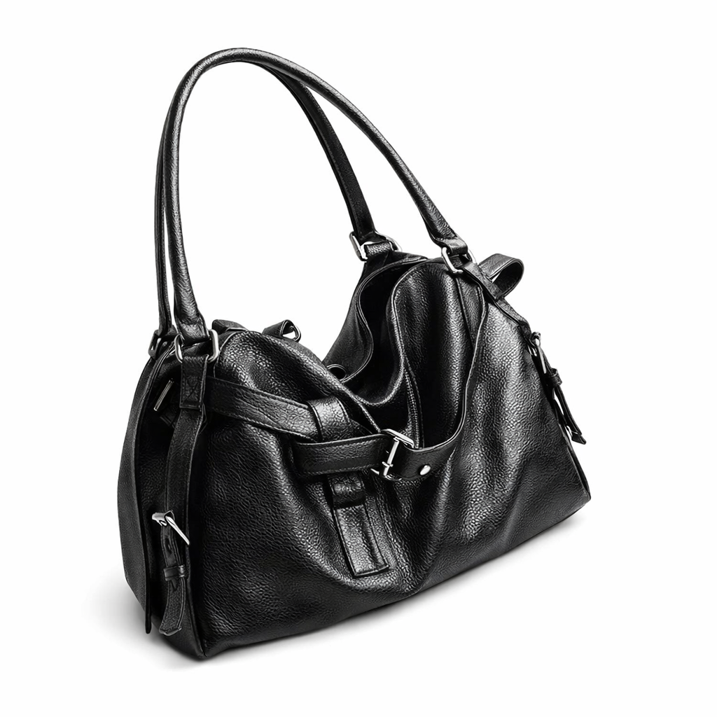 Large Capacity Retro Belt Buckle Tote Bag