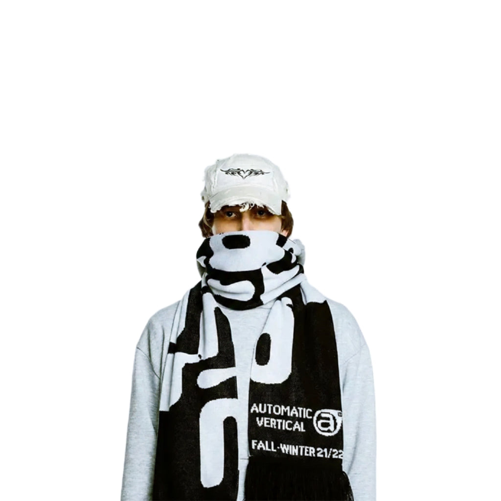 Y2K Gothic Striped Punk Scarf